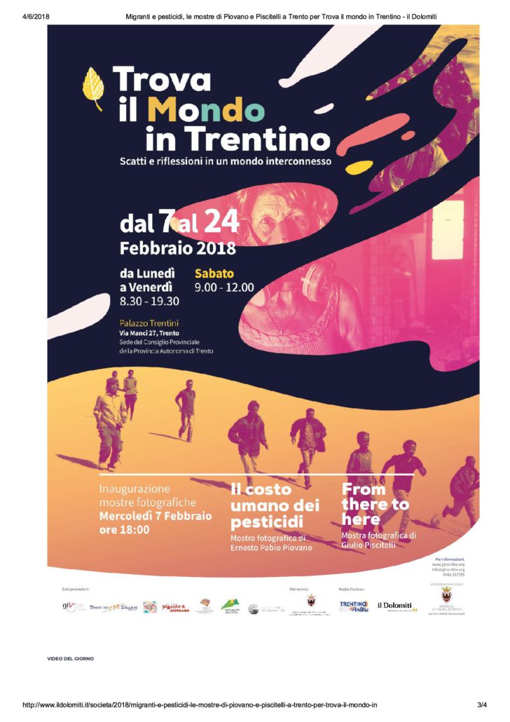 Migranti e pesticidi, le mostre di Piov...ova il mondo in Trentino (3)